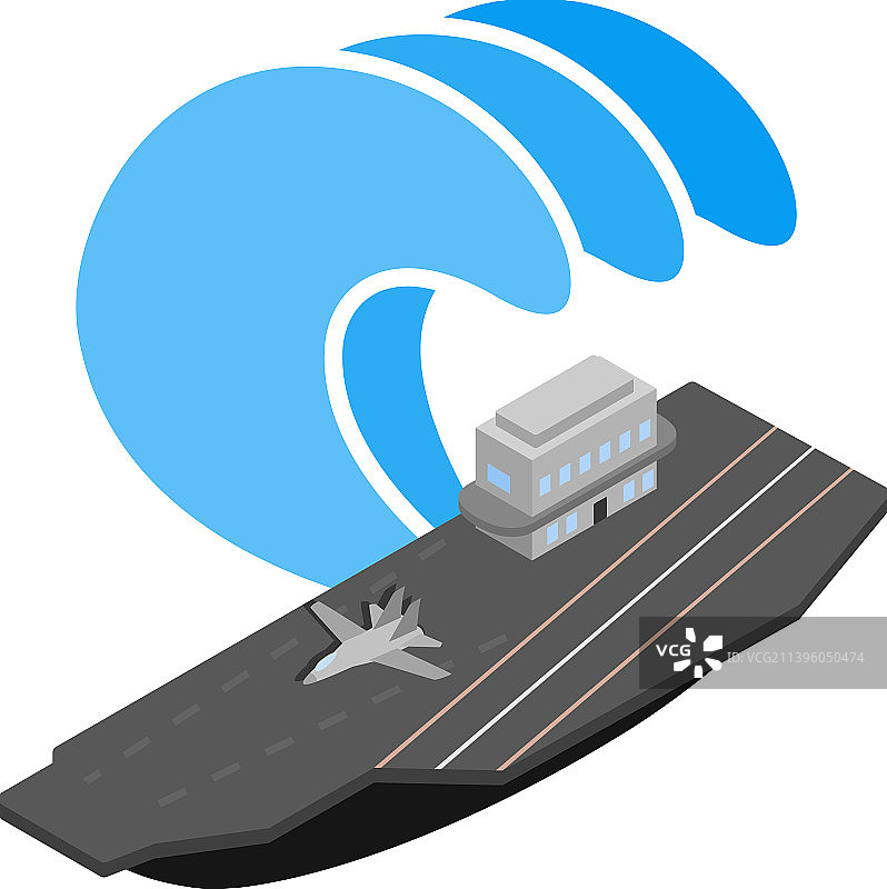 航空母舰2.5D军事图标图片素材