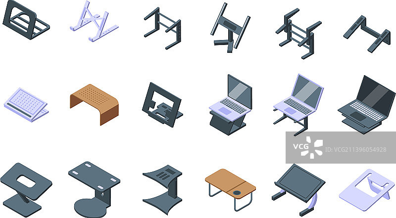 笔记本电脑支架图标2.5D图图片素材