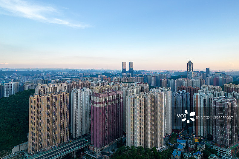 贵阳市花果园航拍图片素材