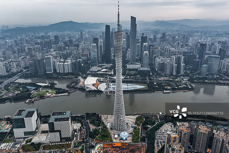 航拍广州城市风光图片素材