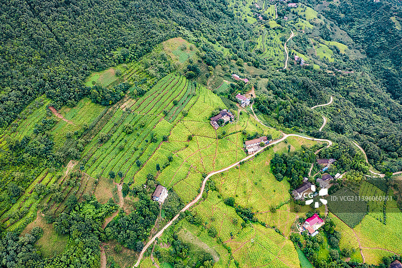航拍陕西秦岭山区风光图片素材