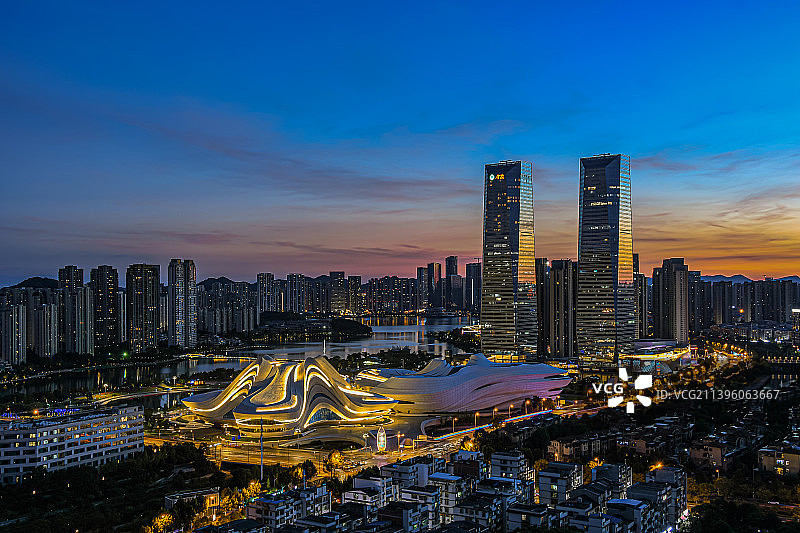 长沙夜景风光•梅溪湖图片素材