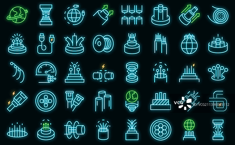 光纤图标轮廓电缆线图片素材