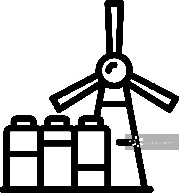 非环保风力涡轮机图标图片素材