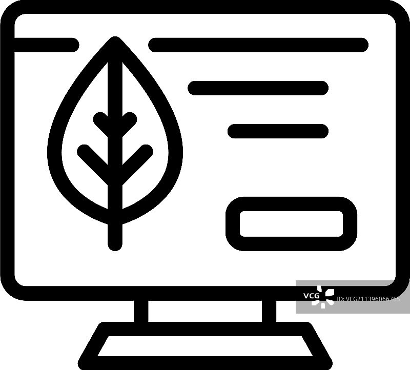 环保显示器轮廓图标图片素材