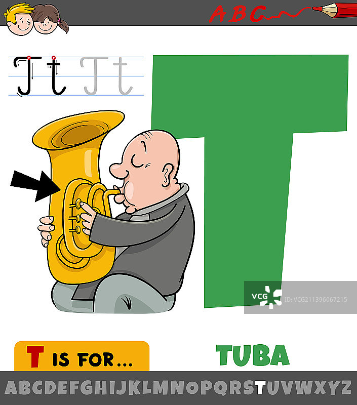 卡通大号乐器字母T设计图片素材