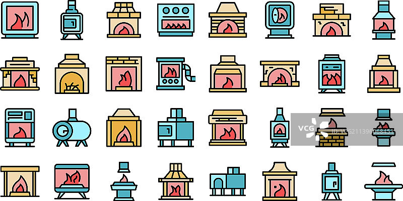 炉子图标扁平化设计图片素材