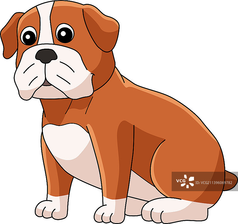 卡通彩绘斗牛犬图片素材