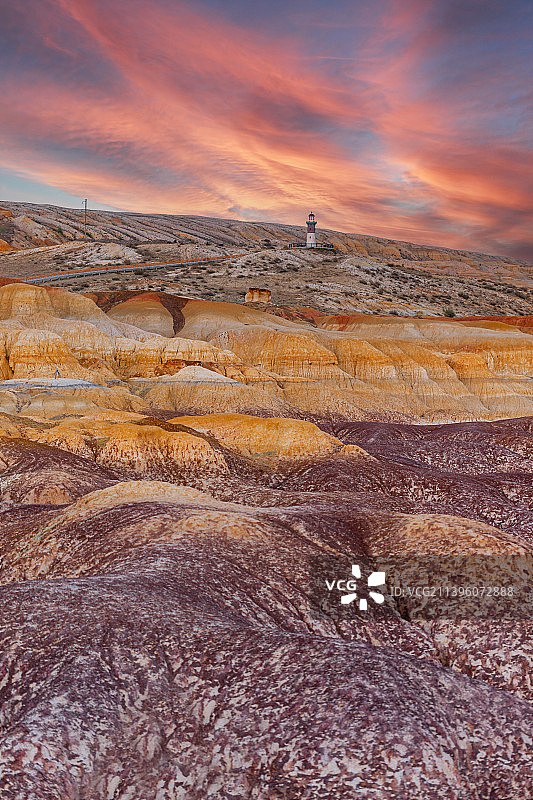 新疆阿勒泰五彩滩、额尔齐斯河、傍晚、夕阳、日出图片素材