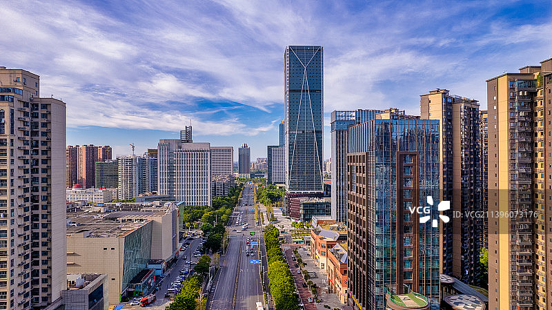 武汉东西湖区金银湖路航拍图片素材