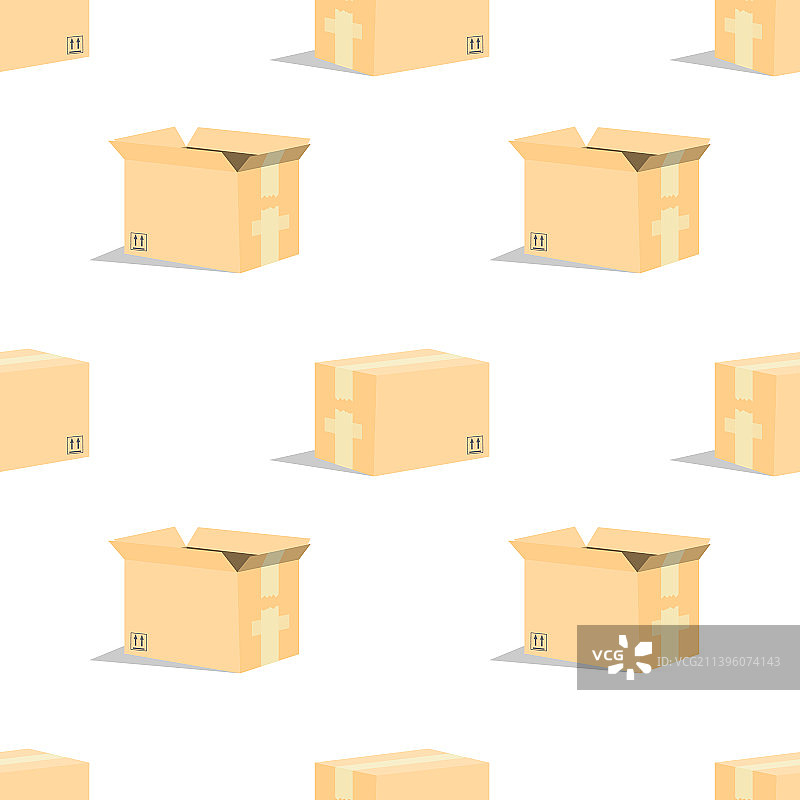 2.5D纸板棕色盒子（白色背景）图片素材