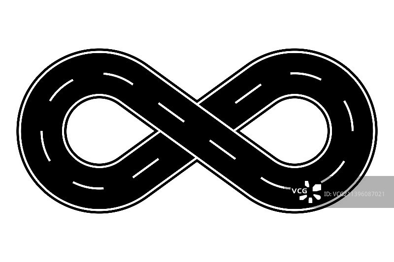 无限道路扁平设计无限符号汽车图片素材