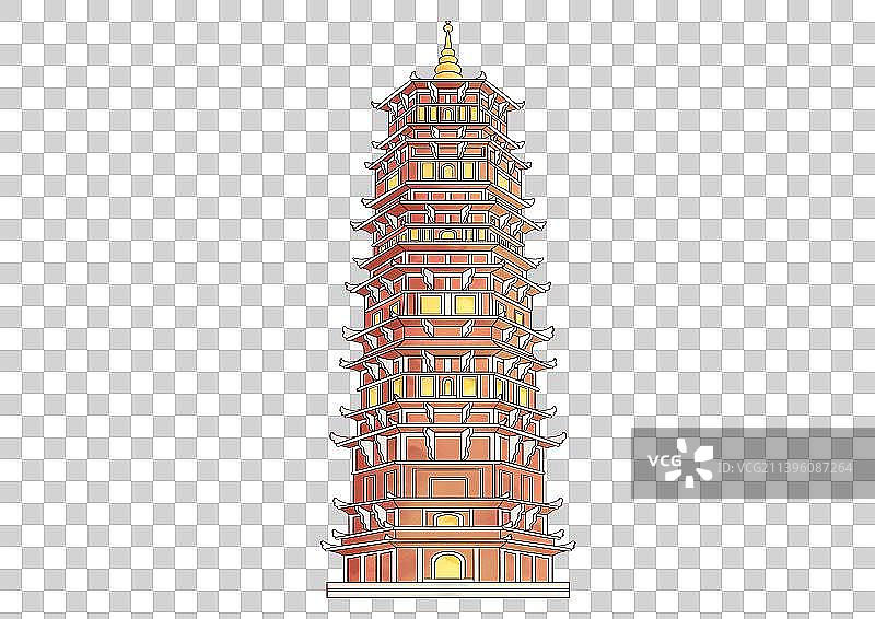 武汉地标古建筑免抠宝通寺图片素材