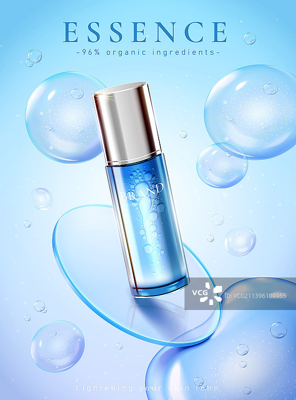 纯净泡泡球体背景护肤品广告模板图片素材