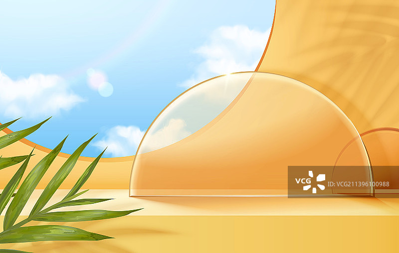 夏日采光窗台边产品展台背景图片素材