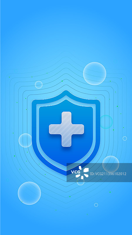 蓝色矢量盾牌保护科技感海报图片素材
