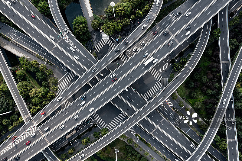 航拍高架桥交通图片素材