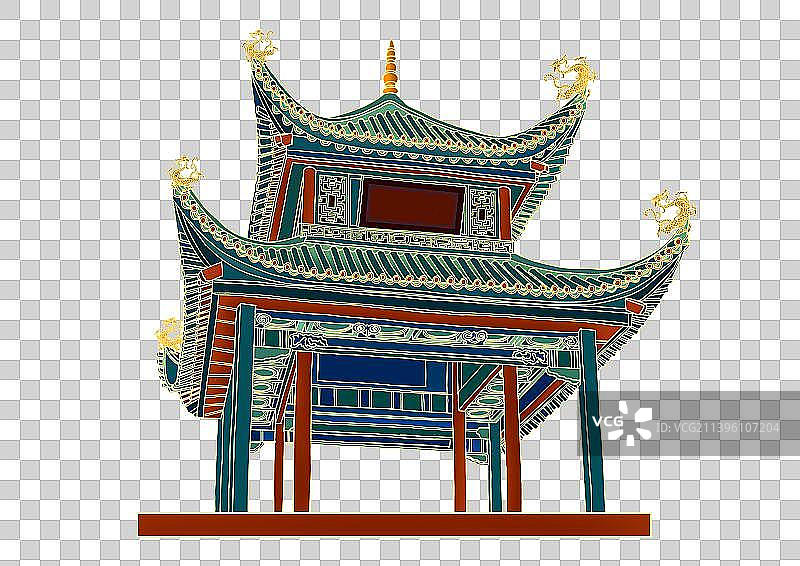 长沙地标古建筑元素免抠爱晚亭图片素材
