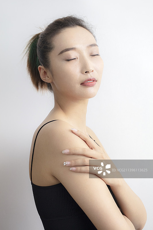 年轻女士肖像特写图片素材