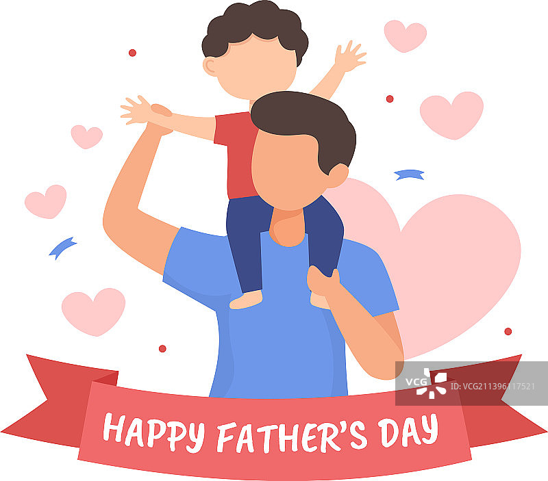 父亲节快乐：有父亲照片的卡通图片素材