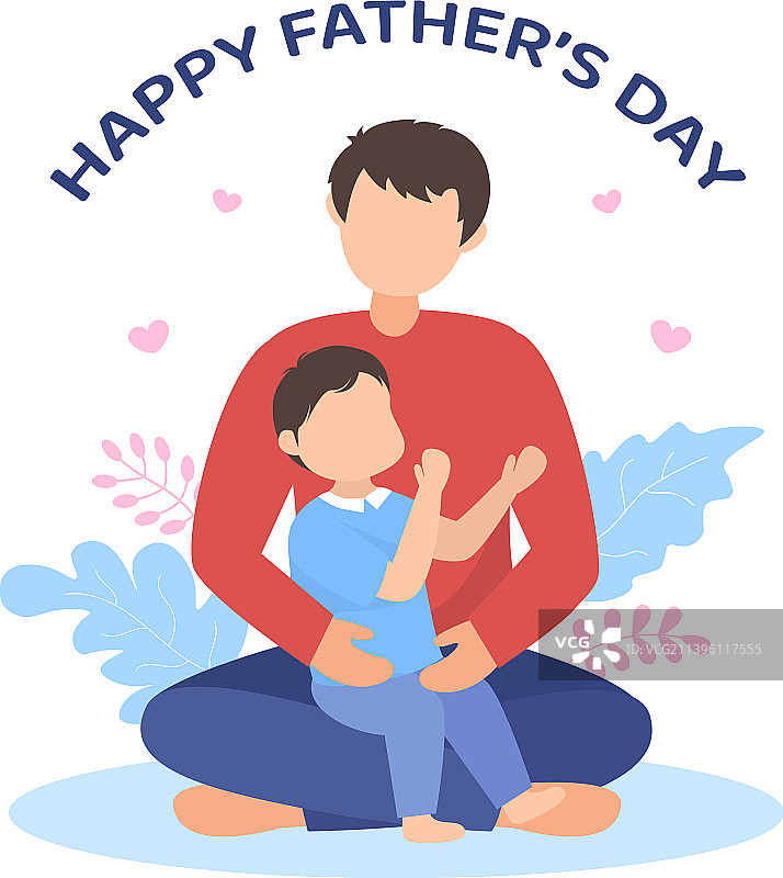 父亲节快乐：有父亲照片的卡通图片素材