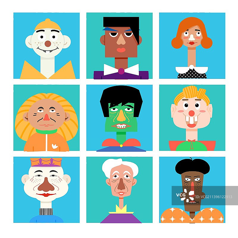 扁平头像合集图片素材