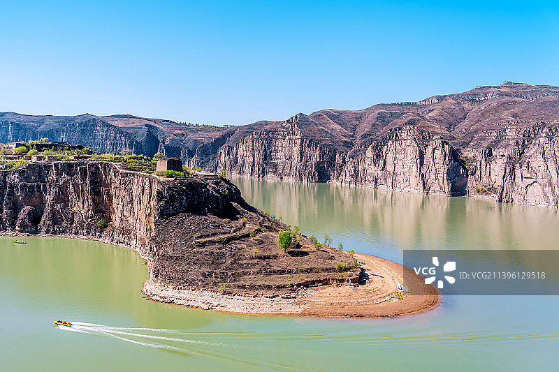 中国内蒙古呼和浩特清水河县老牛湾黄河大峡谷风光图片素材