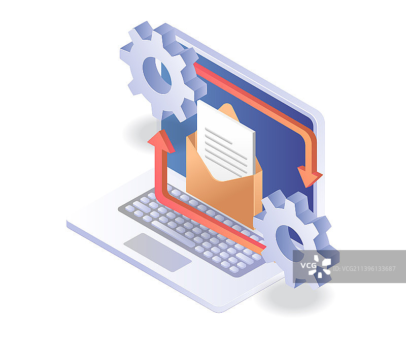 电子邮件数据电脑处理图片素材