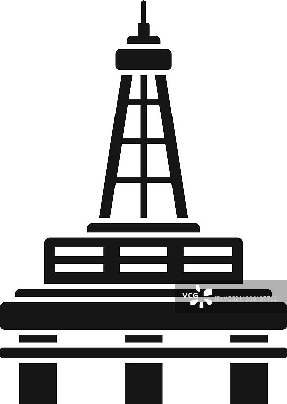 工业能源钻机简易石油海洋图标图片素材