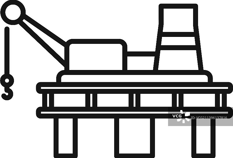 石油钻井平台轮廓油海图标图片素材
