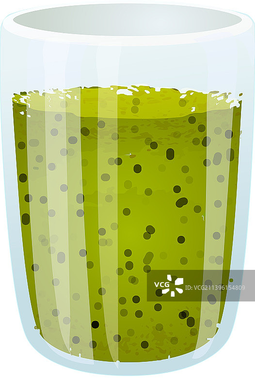 抹茶玻璃杯卡通图标绿色粉末图片素材