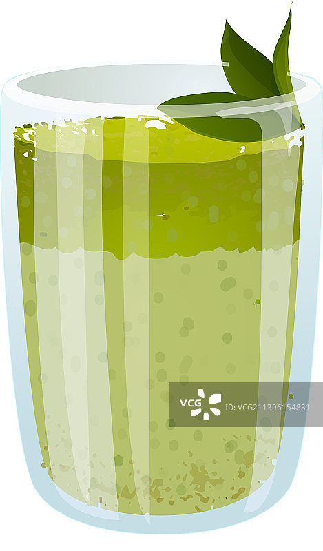 抹茶拿铁卡通绿色粉末图标图片素材