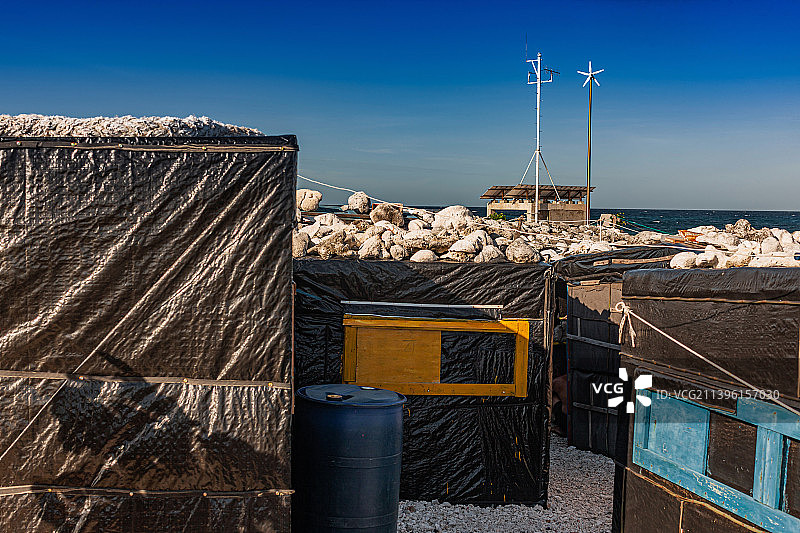 中国西沙群岛渔民房屋、三沙渔民、房子、建筑、南海渔民图片素材