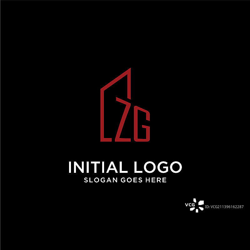 ZG首字母建筑logo设计图片素材
