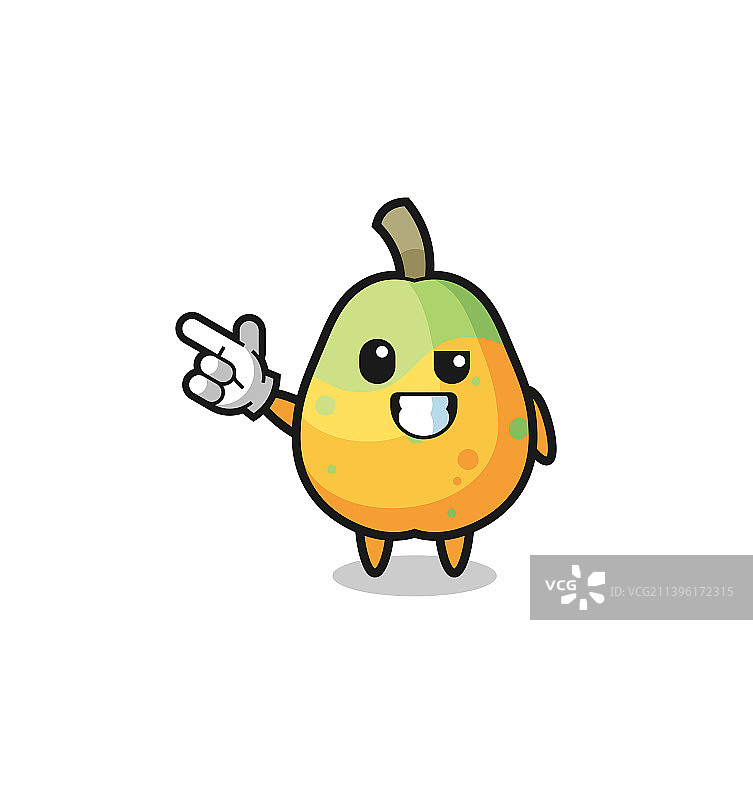 木瓜吉祥物指向左上方图片素材