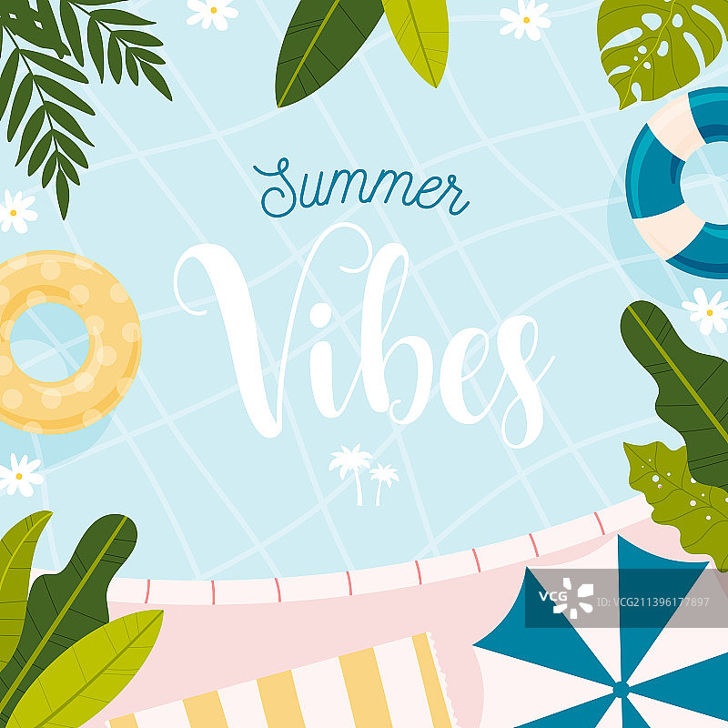 夏季氛围宣传单卡片概念图片素材