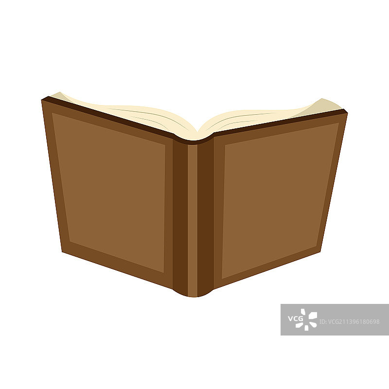 白色背景上的棕色打开的书本图片素材