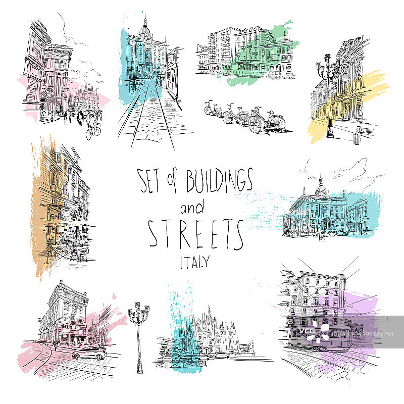 意大利米兰建筑和街道合集图片素材