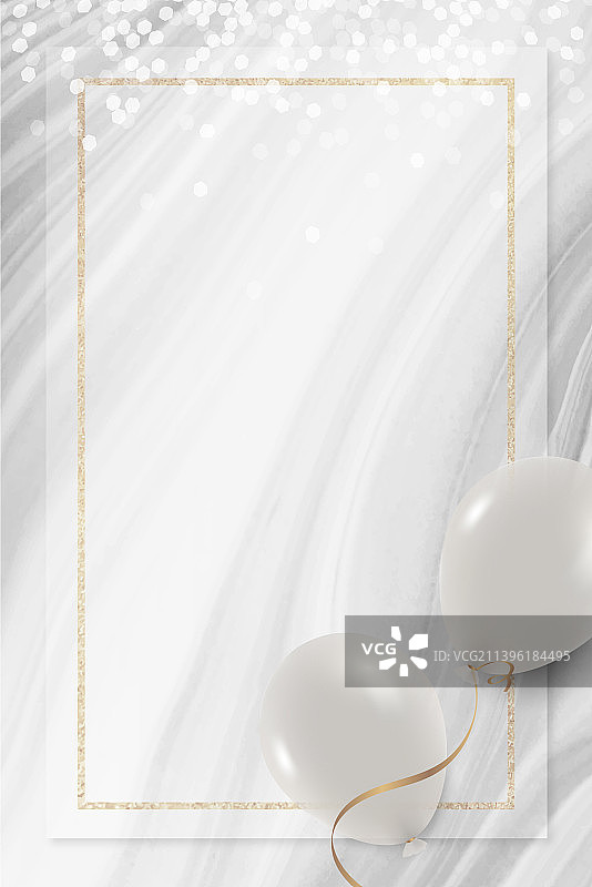 白色和灰色背景上的白色气球边框图片素材