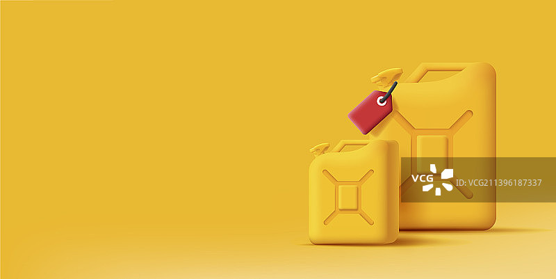 带红色价格标签的黄色燃料罐3图片素材