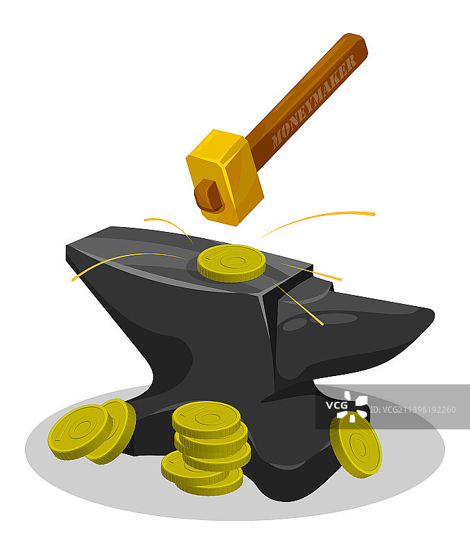 制造金属货币的魔法工具图片素材