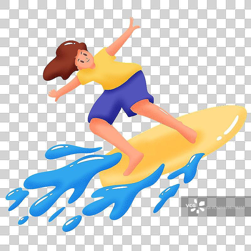 一个水上冲浪的女生图片素材