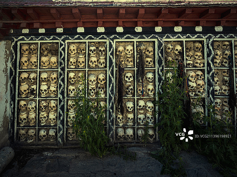 达姆寺骷髅墙图片素材