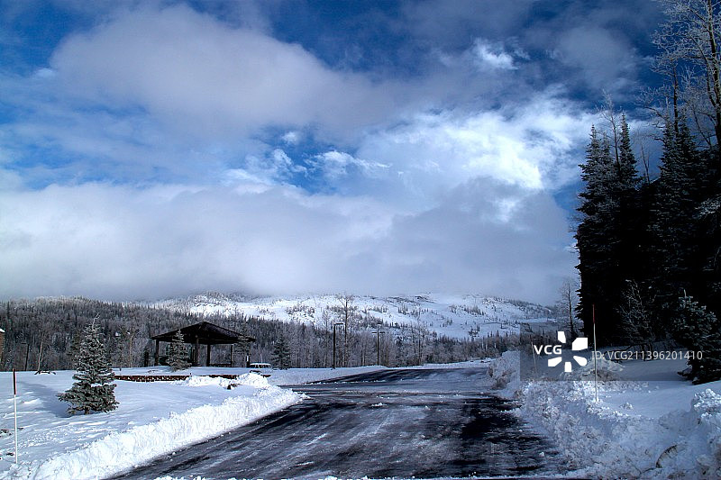 让我们走进童话世界里—美国盐湖城帕克城山滑雪胜地图片素材