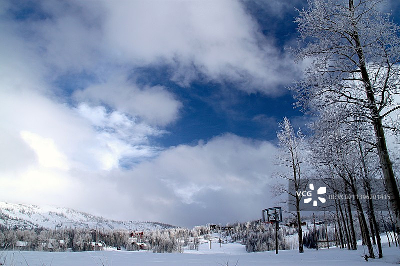 让我们走进童话世界里—美国盐湖城帕克城山滑雪胜地图片素材