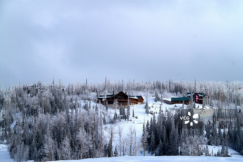 让我们走进童话世界里—美国盐湖城帕克城山滑雪胜地图片素材