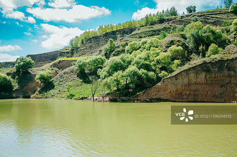 黄土高原上的梦里水乡图片素材