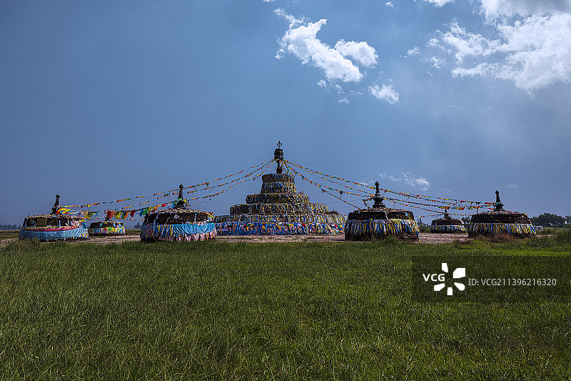 呼和敖包，内蒙古哈素海。图片素材