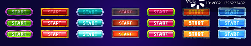 游戏启动按钮不同纹理图片素材