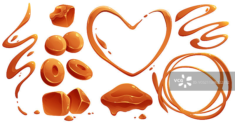 太妃糖和焦糖飞溅图片素材